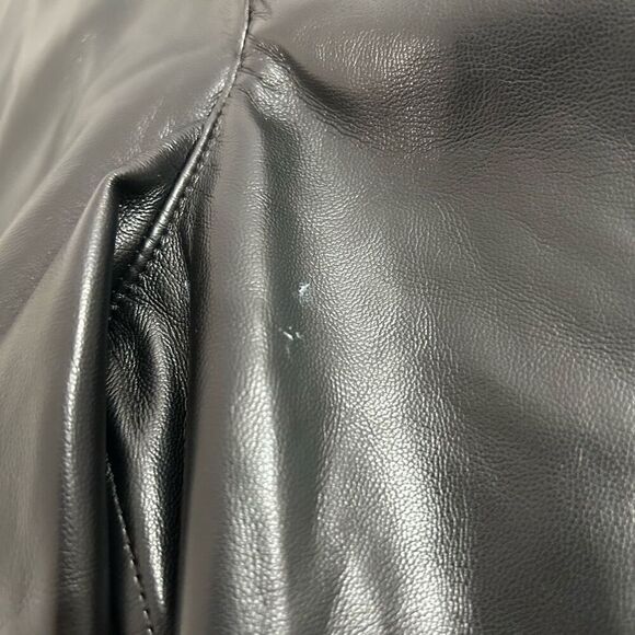 Joie NWT Black Vegan Leather The Joie Pant Shiny Plus Size 16 - Picture 10 of 16